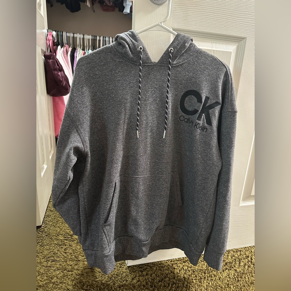 Women’s Calvin Klein Performance Dark Gray Hoodie Sweatshirt Oversized Med
